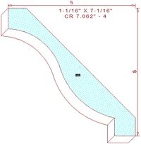 Crown Moulding 7-1/16" - 4 Crown Moulding 7-1/16" - 4