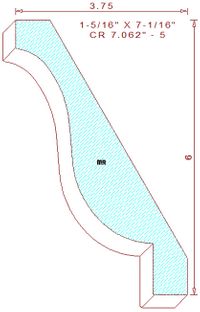 Crown Moulding 7-1/16" - 5 Crown Moulding 7-1/16" - 5