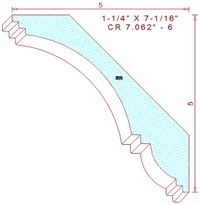 Crown Mould 7-1/16" - 6 Crown Mould 7-1/16" - 6