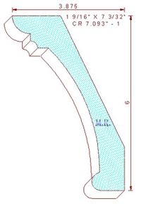 Crown Moulding 7-3/32" - 1 Crown Moulding 7-3/32" - 1