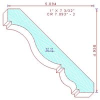 Crown Moulding 7-3/32" - 2 Crown Moulding 7-3/32" - 2