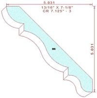 Crown Moulding 7-1/8" - 3 Crown Moulding 7-1/8" - 3