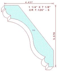 Crown Moulding 7-1/8" - 5 Crown Moulding 7-1/8" - 5