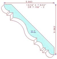 Crown Moulding 7-5/32" - 2 Crown Moulding 7-5/32" - 2