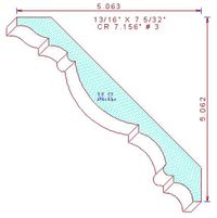 Crown Moulding 7-5/32" - 3 Crown Moulding 7-5/32" - 3