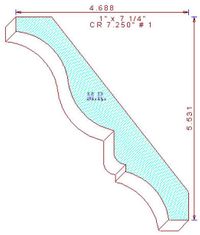 Crown Moulding 7-1/4" - 1 Crown Moulding 7-1/4" - 1