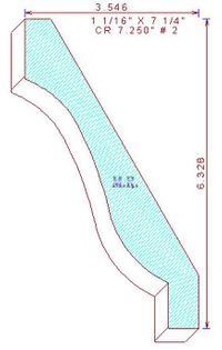 Crown Moulding 7-1/4" - 2 Crown Moulding 7-1/4" - 2