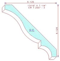 Crown Moulding 7-1/4" - 3 Crown Moulding 7-1/4" - 3