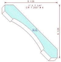 Crown Moulding 7-1/4" - 4 Crown Moulding 7-1/4" - 4