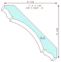 Crown Moulding 7-1/4" - 5 Crown Moulding 7-1/4" - 5