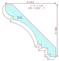 Crown Moulding 7-1/4" - 7 Crown Moulding 7-1/4" - 7