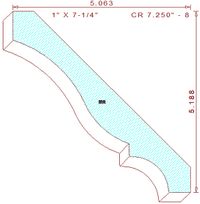 Crown moulding 7-1/4" - 8 Crown moulding 7-1/4" - 8