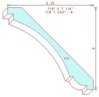 Crown Moulding 7-1/4" - 9 Crown Moulding 7-1/4" - 9