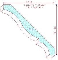 Crown Moulding 7-17/64" - 1 Crown Moulding 7-17/64" - 1