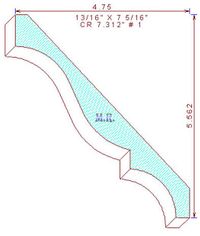 Crown Moulding 7-5/16" - 1 Crown Moulding 7-5/16" - 1