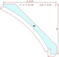 Crown Moulding 7-5/16" - 3 Crown Moulding 7-5/16" - 3