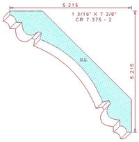 Crown Moulding 7-3/8" - 2 Crown Moulding 7-3/8" - 2