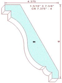 Crown Moulding 7-3/8" - 4 Crown Moulding 7-3/8" - 4