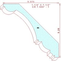 Crown Moulding 7-1/2" - 1 Crown Moulding 7-1/2" - 1