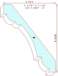 Crown Moulding 7-1/2" - 2 Crown Moulding 7-1/2" - 2