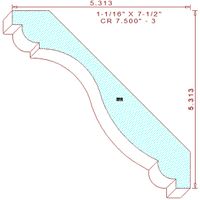 Crown Moulding 7-1/2" - 3 Crown Moulding 7-1/2" - 3