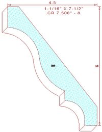 Crown Moulding 7-1/2" - 9 Crown Moulding 7-1/2" - 9