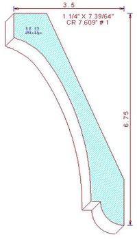 Crown Moulding 7-33/64" - 1 Crown Moulding 7-33/64" - 1