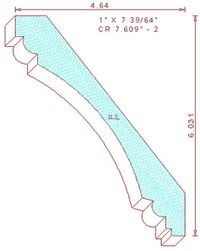 Crown Moulding 7-33/64" - 2 Crown Moulding 7-33/64" - 2