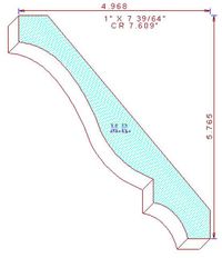 Crown Moulding 7-39/64" Crown Moulding 7-39/64"