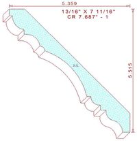 Crown Moulding 7-11/16" - 1 Crown Moulding 7-11/16" - 1