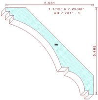 Crown Moulding 7-25/32" - 1 Crown Moulding 7-25/32" - 1