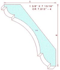 Crown Moulding 7-13/16" - 4 Crown Moulding 7-13/16" - 4