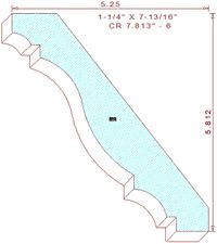 Crown Moulding 7-13/16" - 6 Crown Moulding 7-13/16" - 6