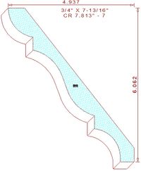 Crown Moulding 7-13/16" - 7 Crown Moulding 7-13/16" - 7