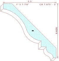 Crown Moulding 7-7/8" - 2 Crown Moulding 7-7/8" - 2