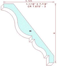 Crown Moulding 7-7/8" - 3 Crown Moulding 7-7/8" - 3
