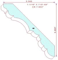 Crown Moulding 7-61/64" Crown Moulding 7-61/64"