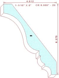 Crown Moulding 8" - 20 Crown Moulding 8" - 20