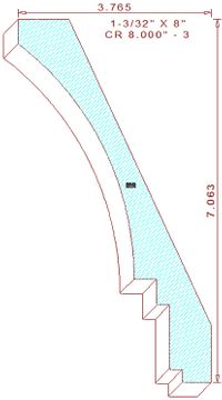 Crown Moulding 8" - 3