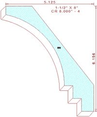 Crown Moulding 8" - 4 Crown Moulding 8" - 4