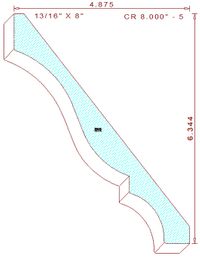 Crown Moulding 8" - 5 Crown Moulding 8" - 5