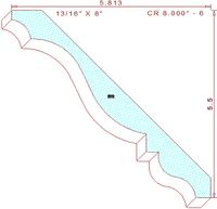 Crown Moulding 8" - 6 Crown Moulding 8" - 6