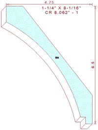 Crown Moulding 8-1/16" - 1 Crown Moulding 8-1/16" - 1