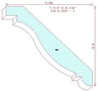 Crown Moulding 8-1/8" - 1 Crown Moulding 8-1/8" - 1