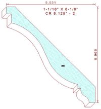 Crown Moulding 8-1/8" - 2 Crown Moulding 8-1/8" - 2