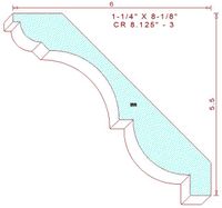 Crown Moulding 8-1/8" - 3 Crown Moulding 8-1/8" - 3