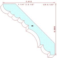 Crown Moulding 8-1/8" Crown Moulding 8-1/8"