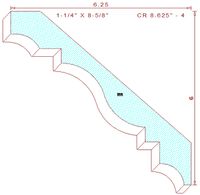 Crown Mould 8-5/8" - 4 Crown Mould 8-5/8" - 4