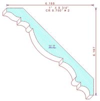 Crown Moulding 8-3/4" - 2 Crown Moulding 8-3/4" - 2