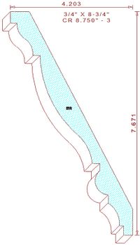 Crown Moulding 8-3/4" - 3 Crown Moulding 8-3/4" - 3